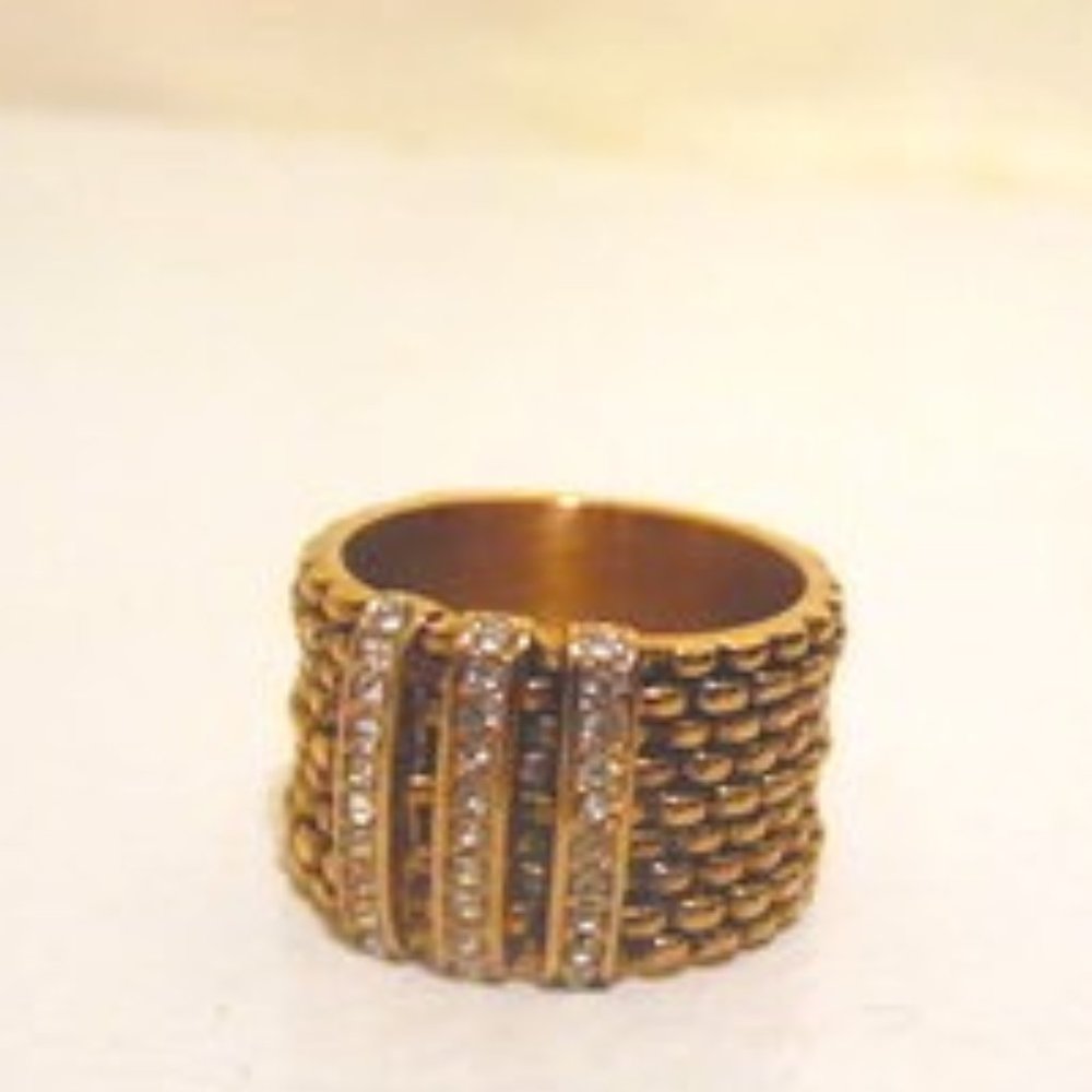 Emma Skye Rosetone Crystal Band Ring Size 9